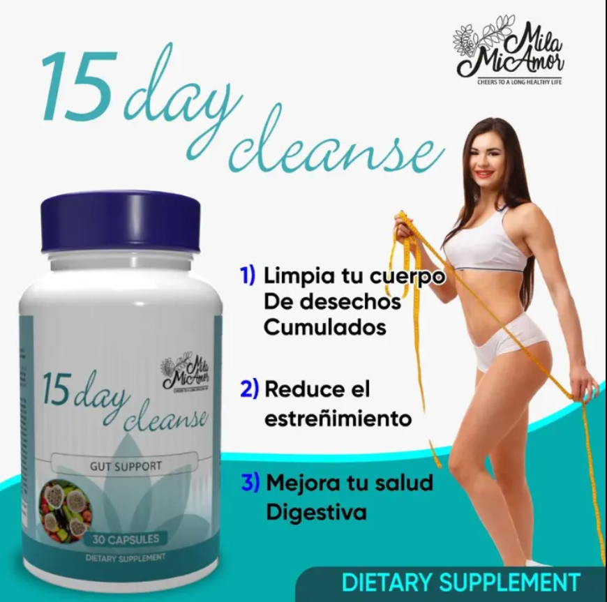 ¡15 Day Cleanse de By Mila Mi Amor! 🌿✨ Detox Natural para un Cuerpo Ligero y Saludable 🔥 Siéntete Renovada 🚚 ¡Con Envío Gratis!