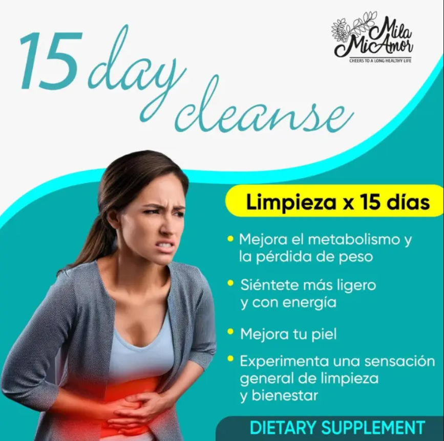 ¡15 Day Cleanse de By Mila Mi Amor! 🌿✨ Detox Natural para un Cuerpo Ligero y Saludable 🔥 Siéntete Renovada 🚚 ¡Con Envío Gratis!